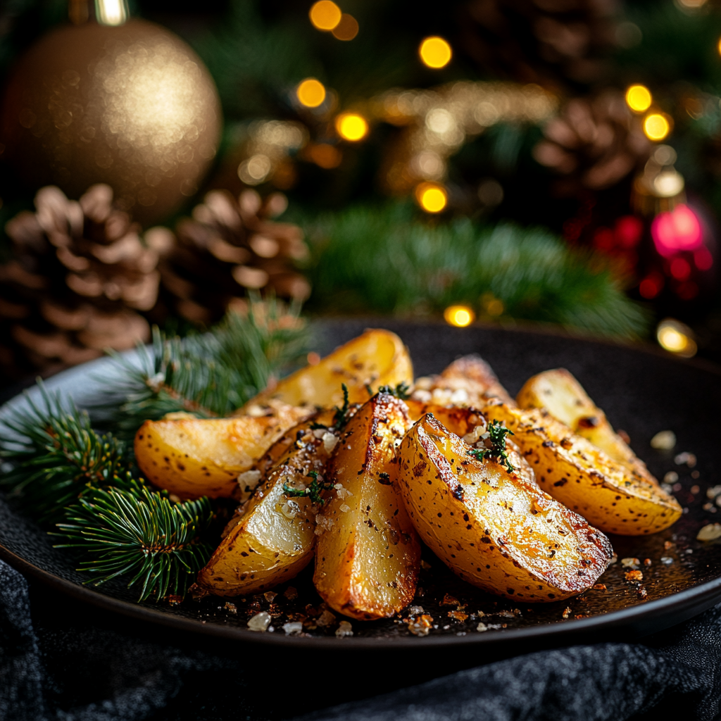 Cartofi garlic wedges