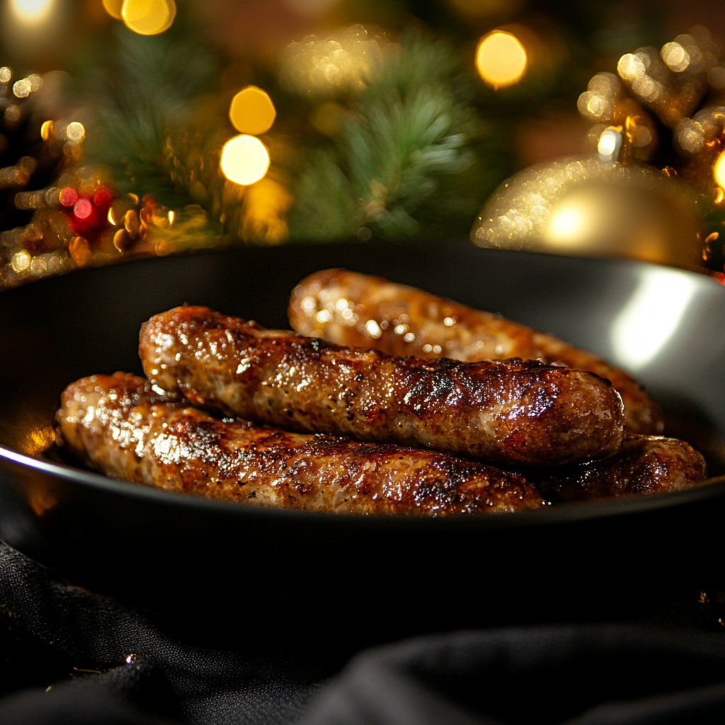 Cârnați proaspeți de porc prăjiți