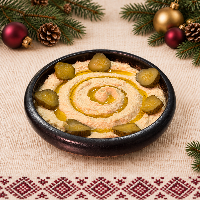 Humus libanez cu castraveți murați