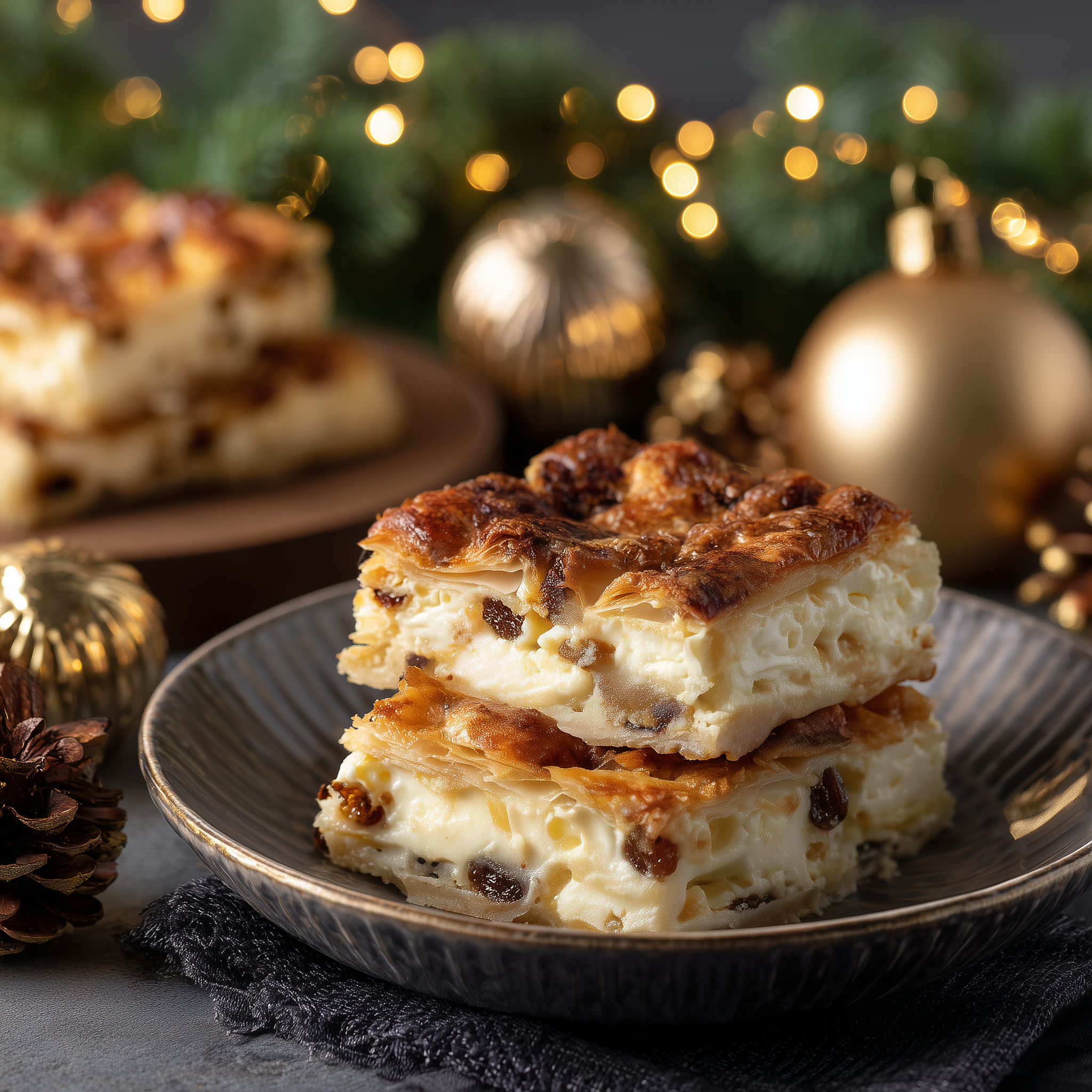 Plăcintă de brânză și stafide