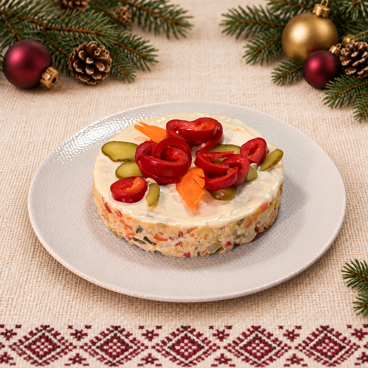 Salată russe cu pui