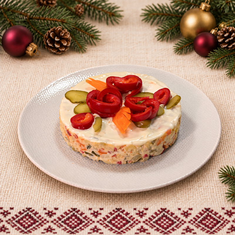 Salată russe cu pui